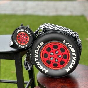 Loungefly Cars Lightyear Tire-Shaped Crossbody Bag Set